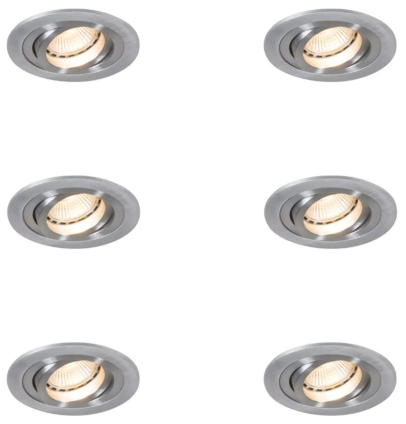 Conjunto de 6 Focos Embutidos Modernos Aço - Rondoo