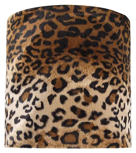 Abajur de veludo estampado de leopardo 25/25/25 interior dourado Clássico / Antigo