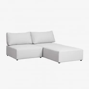 Sofá Modular De 2 Peças Com Pufe Kata Tecido Creme Bege - Sklum