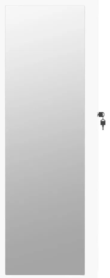 Móvel para joias de parede espelhado 37,5x10x106 cm branco