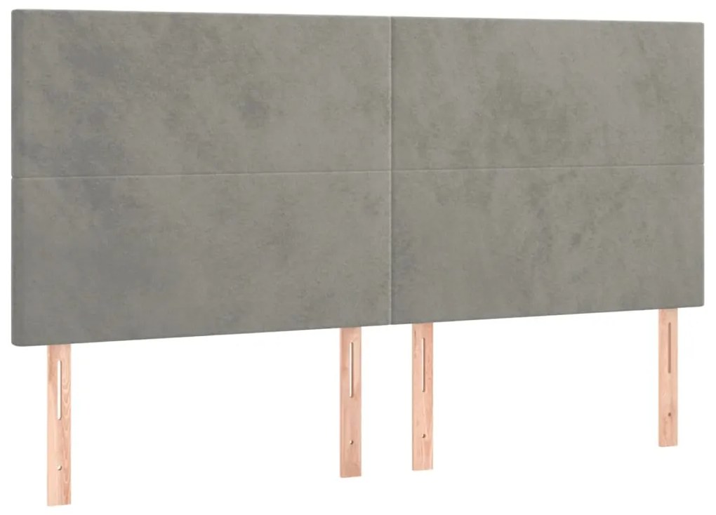 Estrutura de cama sem colchão 160x200 cm veludo cinzento-claro