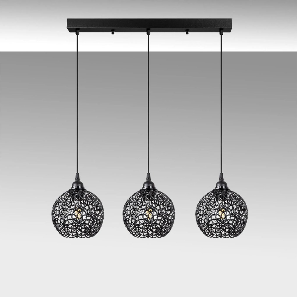 Candeeiro de Teto Hay – Preto – 69 x 17 x 113 cm