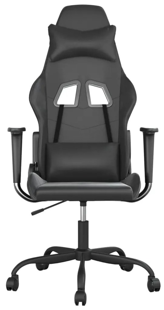 Cadeira gaming de massagens couro artificial preto