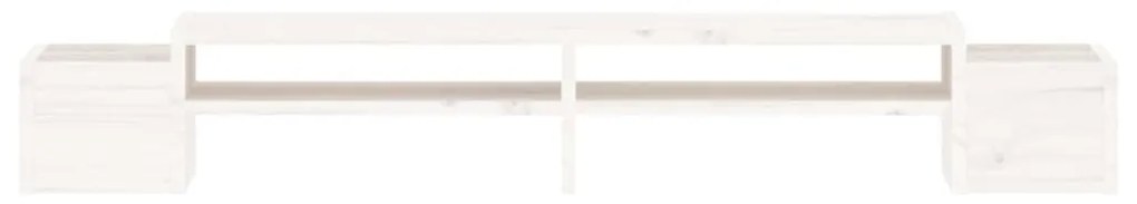 Suporte para monitor 100x27,5x15 cm madeira pinho maciça branco