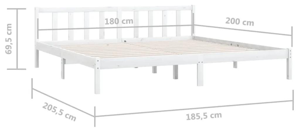 Estrutura de cama super king 180x200 cm pinho maciço branco