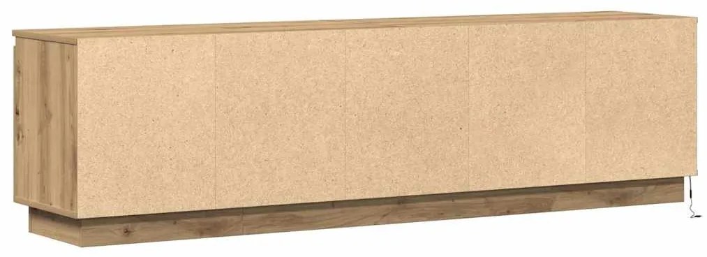 Gabinete de TV com LED Carvalho Artesanal 180x38x49 cm Madeira de Enge