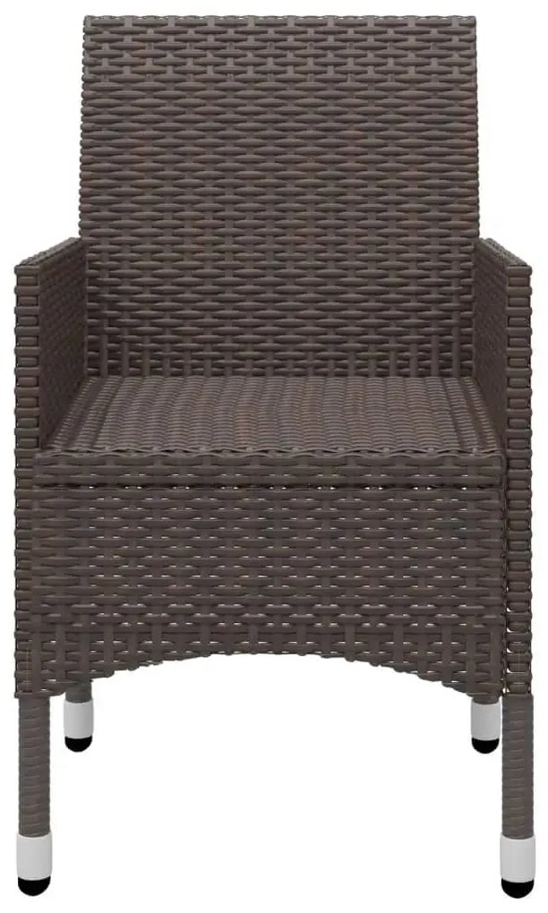 5 pcs conjunto de jantar p/ jardim c/ almofadões castanho