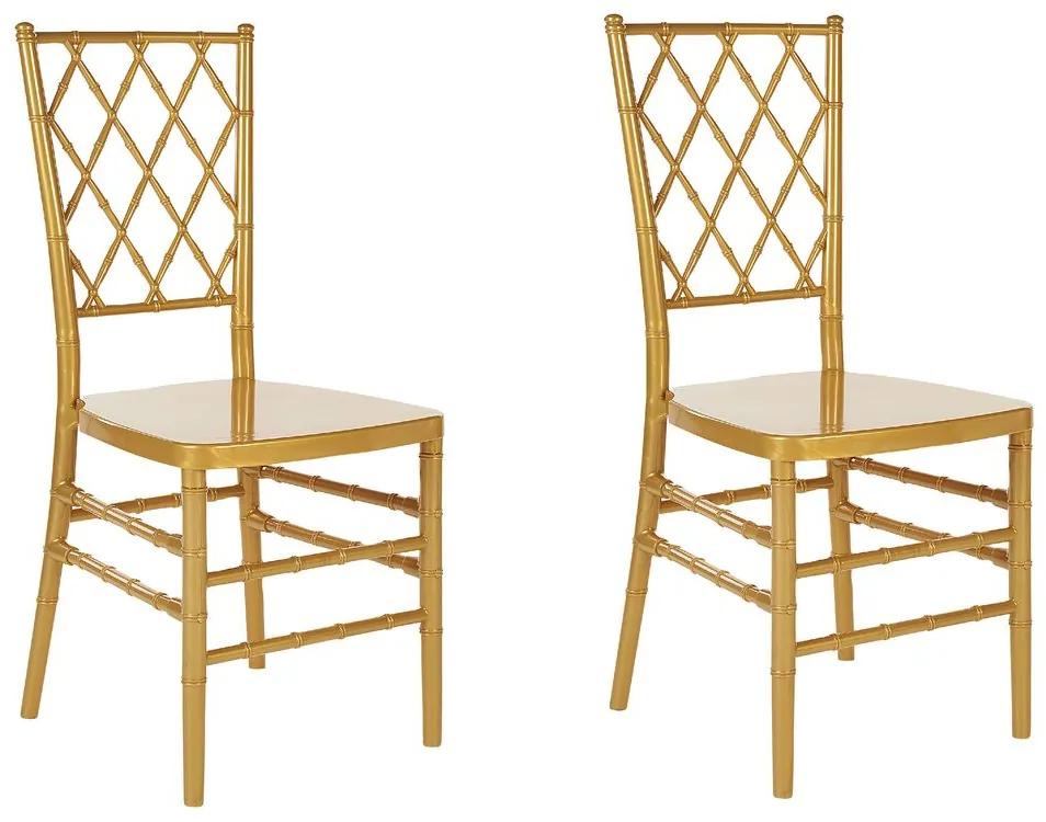 Conjunto de 2 cadeiras de jantar douradas CLARION Beliani
