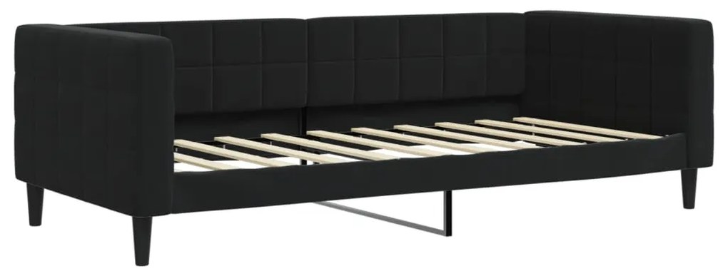 Sofá-cama com colchão 90x190 cm veludo preto