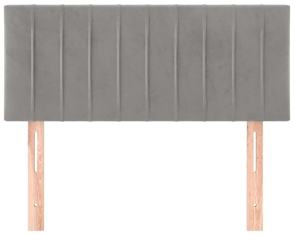 Cabeceira de cama veludo 90x5x78/88 cm cinzento-claro
