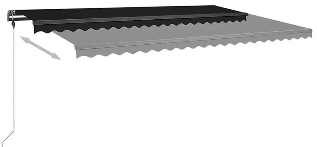 Toldo retrátil manual com LED 500x300 cm antracite