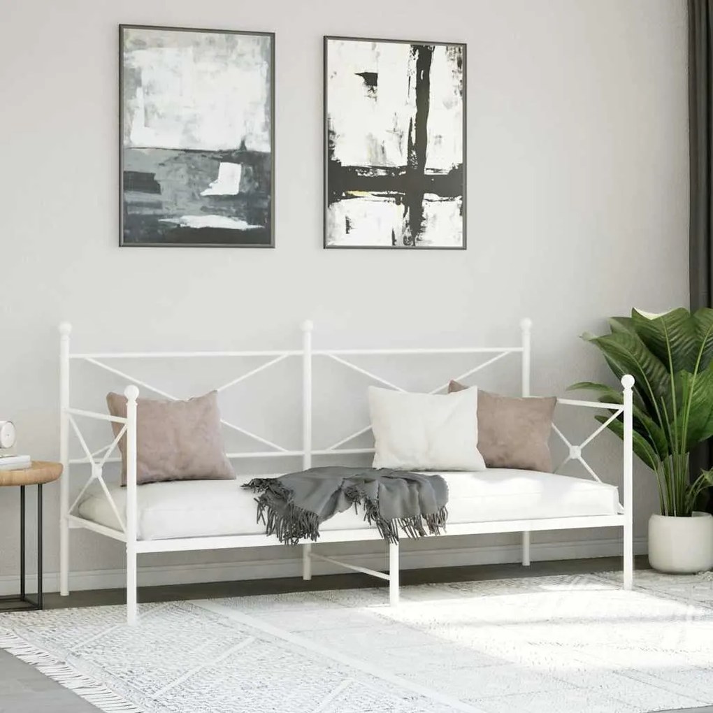 Cama de Dia sem Colchão 75x190 cm aço branco