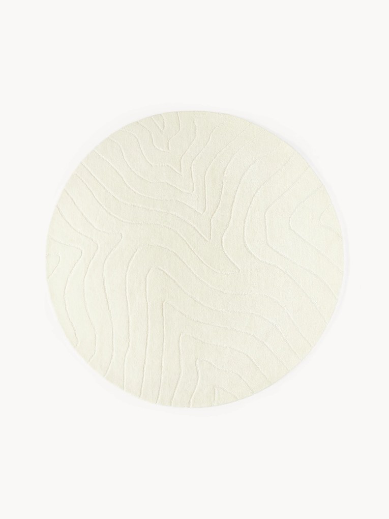 Tapete redondo em lã artesanal Aaron