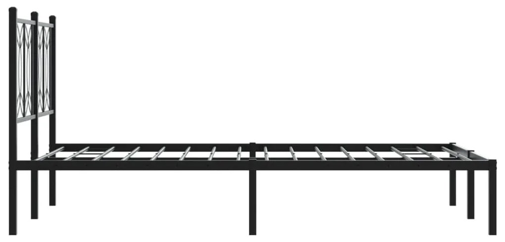 Estrutura de cama com cabeceira 120x200 cm metal preto