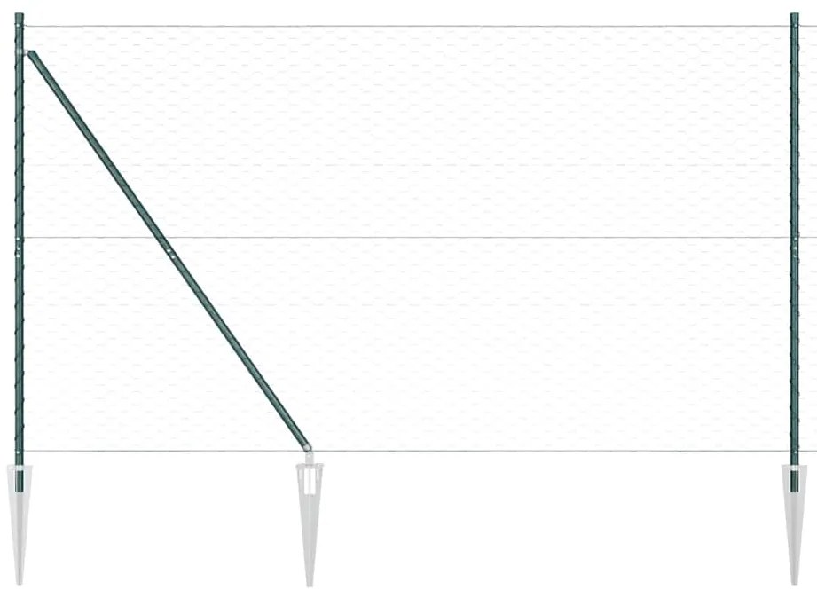 Cerca Hexagonal vidaXL Verde 1.6x50 m Aço