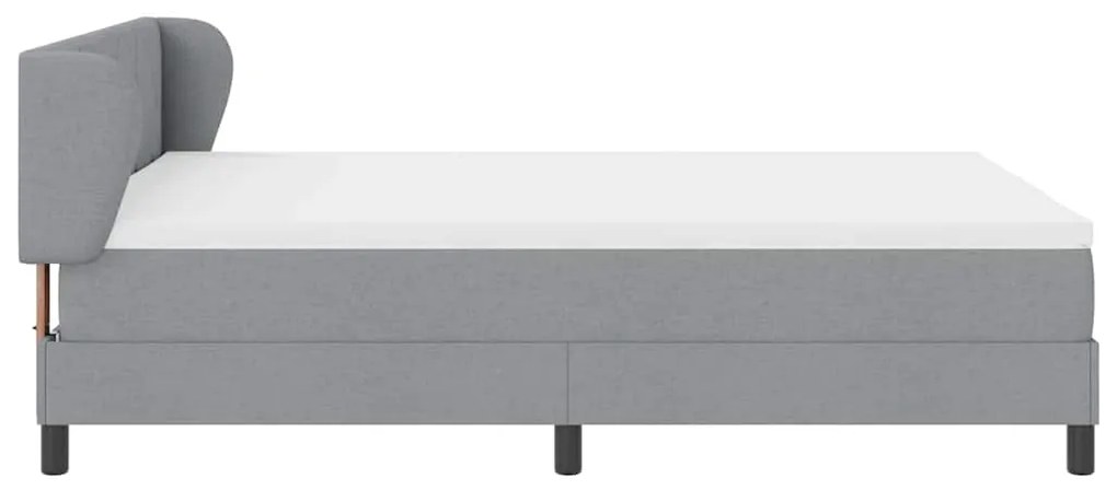 Cama Box Spring vidaXL com Colchão Cinza Claro 160x200 cm Tecido