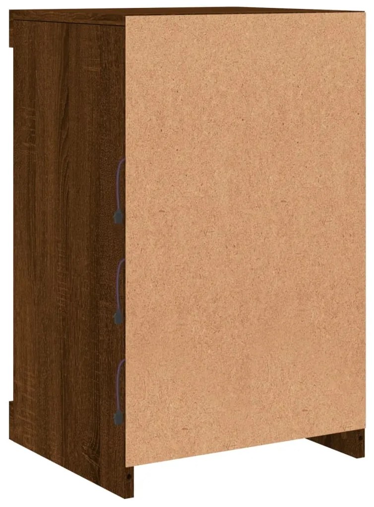 Aparador com luzes LED 41x37x67 cm carvalho castanho