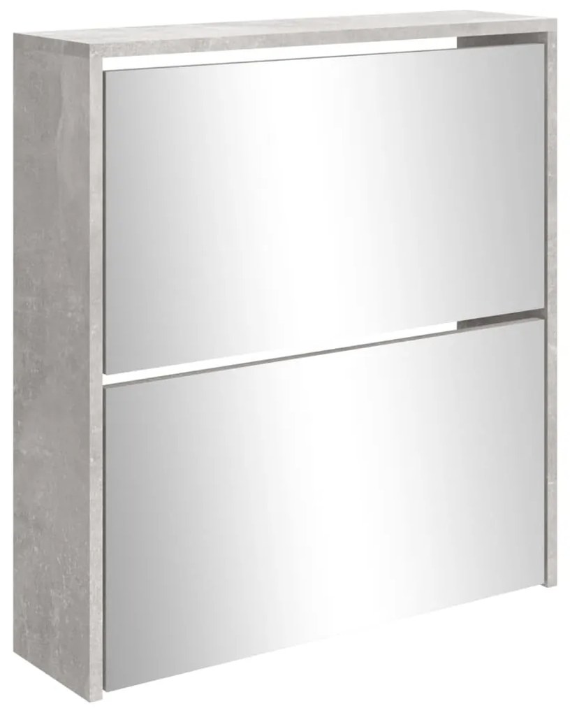 Sapateira c/ espelho 2 divisórias 63x17x67 cm cinza cimento