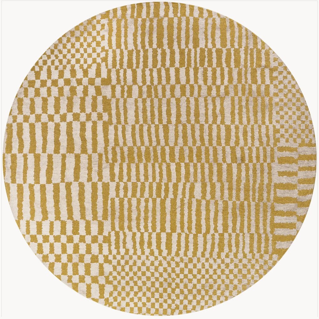 Tapete lavável redondo para interior e exterior Berber