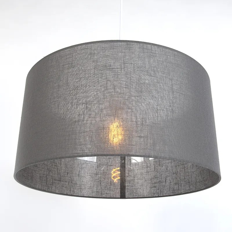 Candeeiro de suspensão rústico branco com cúpula cinzenta 50 cm - Combi 1 Moderno