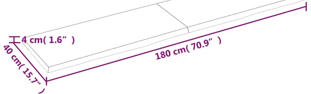 Prateleira de parede 180x40x(2-4) cm carvalho tratado castanho