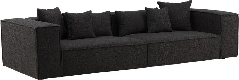 Sofá Dallas 3306, Número de lugares: 4, Cinzento escuro, 284x114x62cm, 68 kg, Tecido, Pernas: Plástico