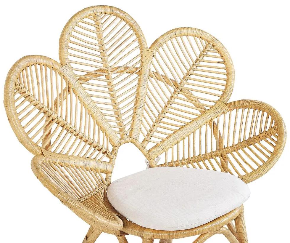 Conjunto de 2 cadeiras pavão em rattan cor natural FLORENTINE Beliani