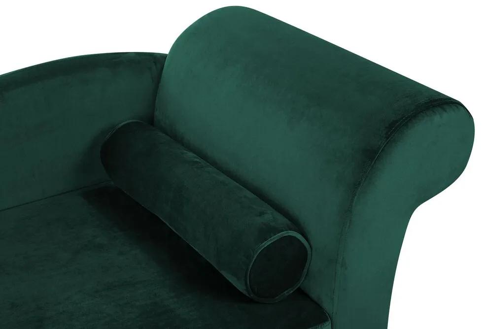 Chaise-longue à direita em veludo verde esmeralda LUIRO Beliani