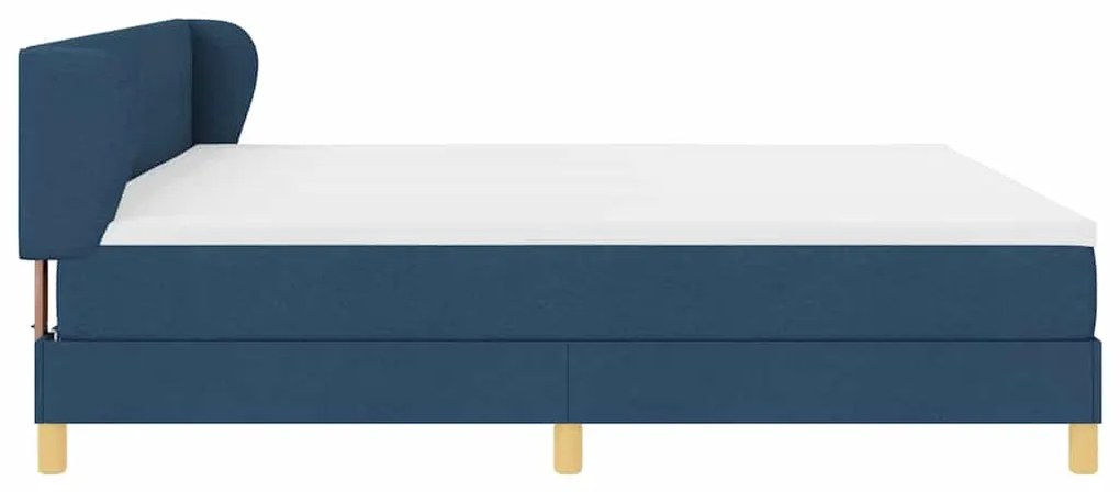 Cama Box Spring vidaXL com Colchão Azul 200x200 cm Tecido