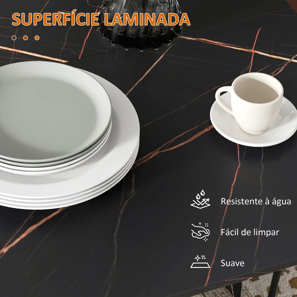 Mesa de Sala de Jantar Dobrável (CADEIRAS NÃO INCLUIDAS) com Rodas Mesa Multifuncional para Sala de Jantar 120x80x73 cm Preto