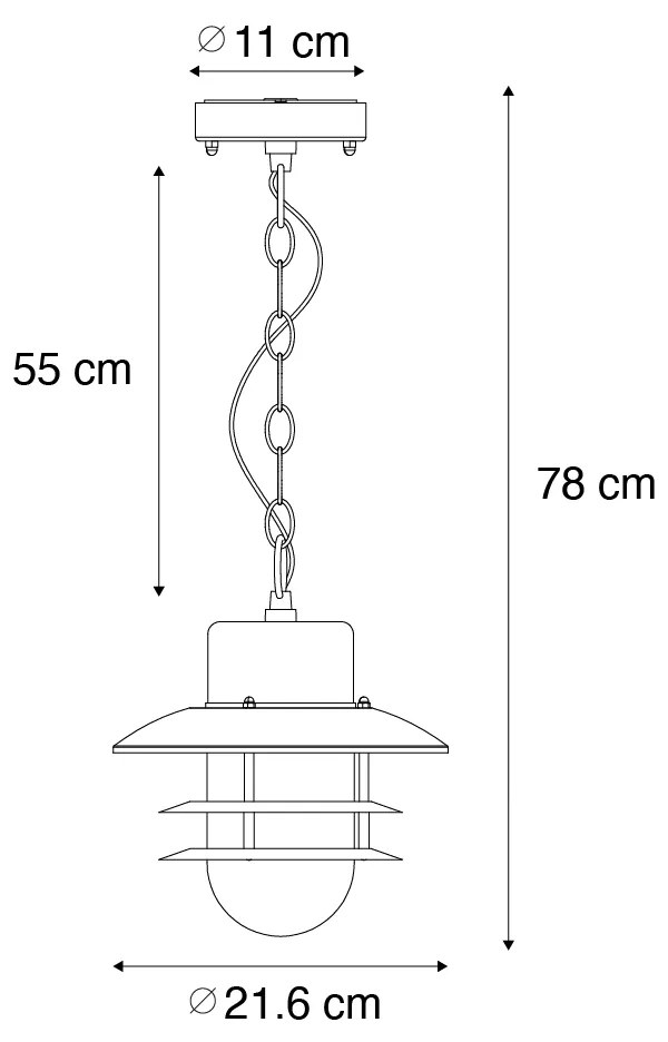 Luminária Pendente Industrial Marrom Ferrugem IP44 - Shell Industrial