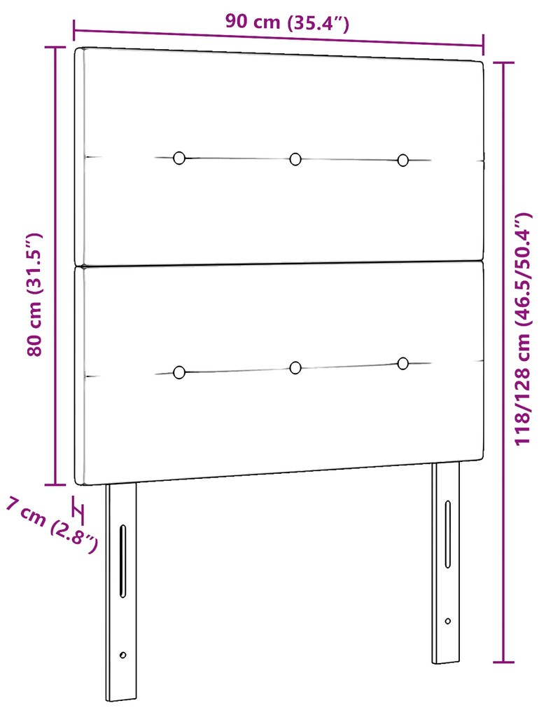 Cabeceira vidaXL Botonê Rosa 90 cm Veludo