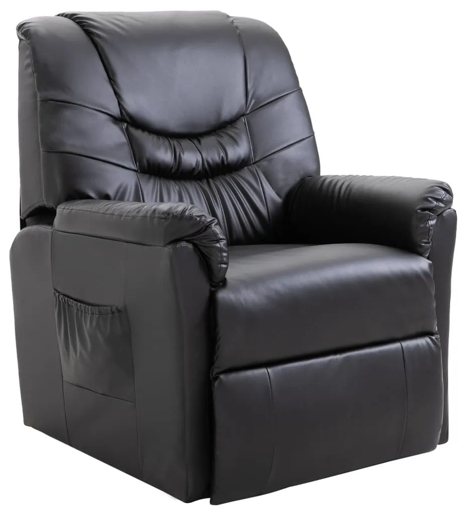 vidaXL Cadeira reclinável couro artificial preto