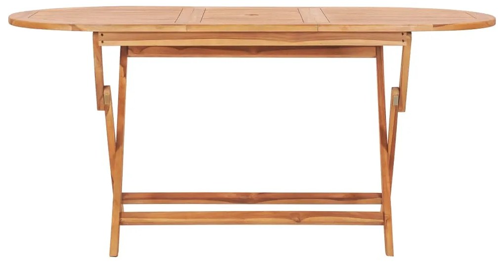 Mesa de jardim dobrável 160x80x75 cm madeira de teca maciça
