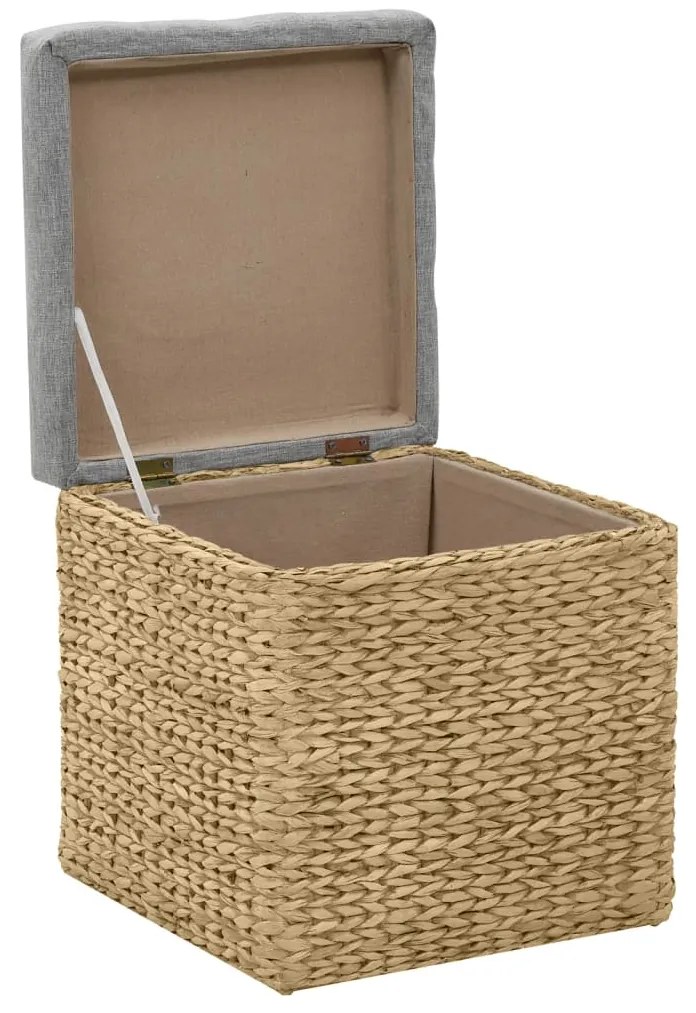 Conjunto de otomanos 2 pcs erva marinha cinzento