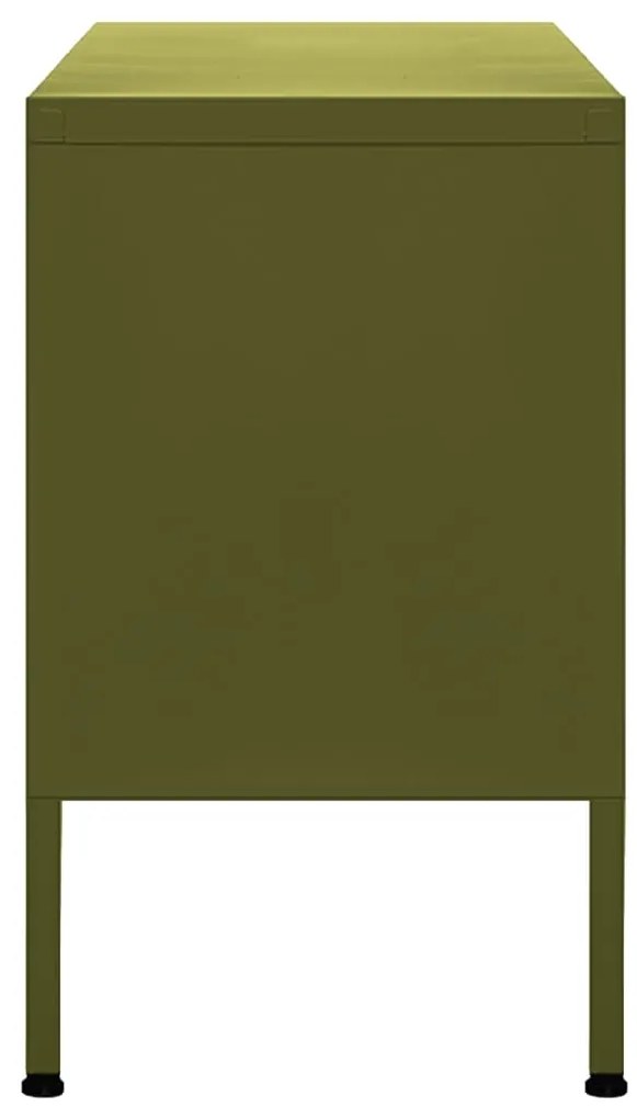 Móvel de TV aço 105x35x50 cm verde-azeitona