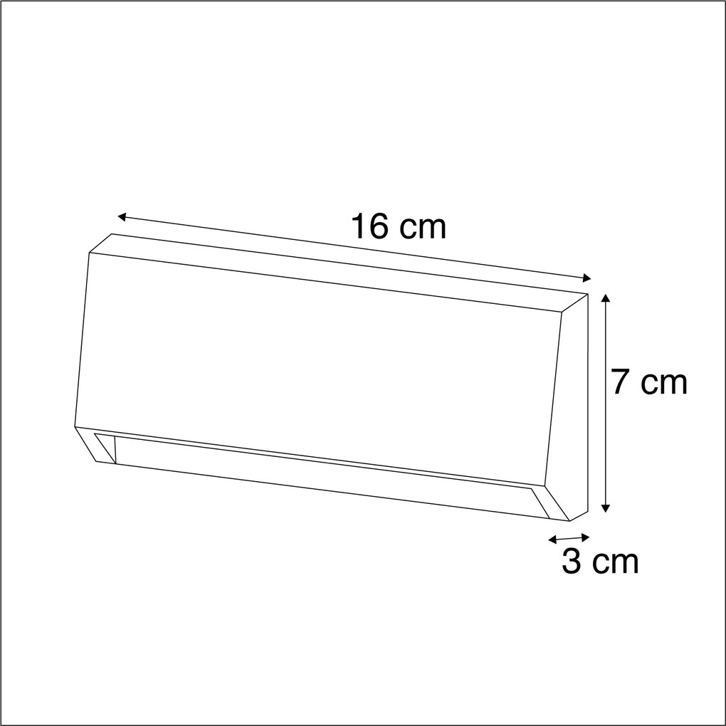 Candeeiro de parede exterior moderno cinzento escuro com LED IP65 - Sandstone 2 Moderno