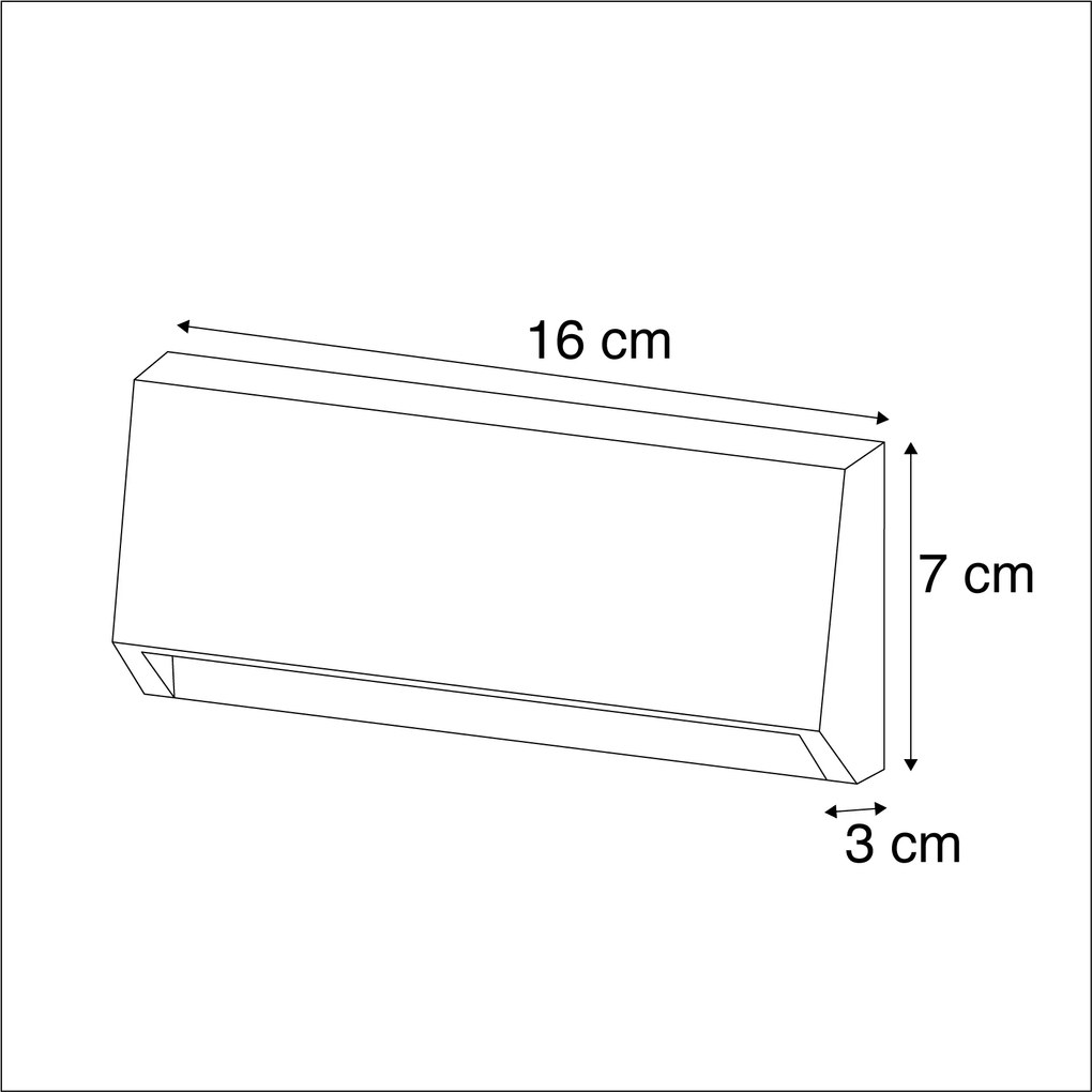 Moderno candeeiro de parede exterior cinzento escuro com LED IP65 - Sandstone 2 Moderno