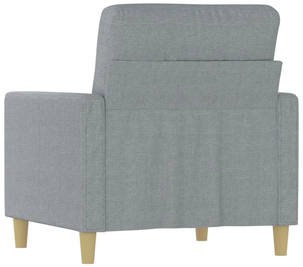 Poltrona tecido 60 cm cinzento-claro