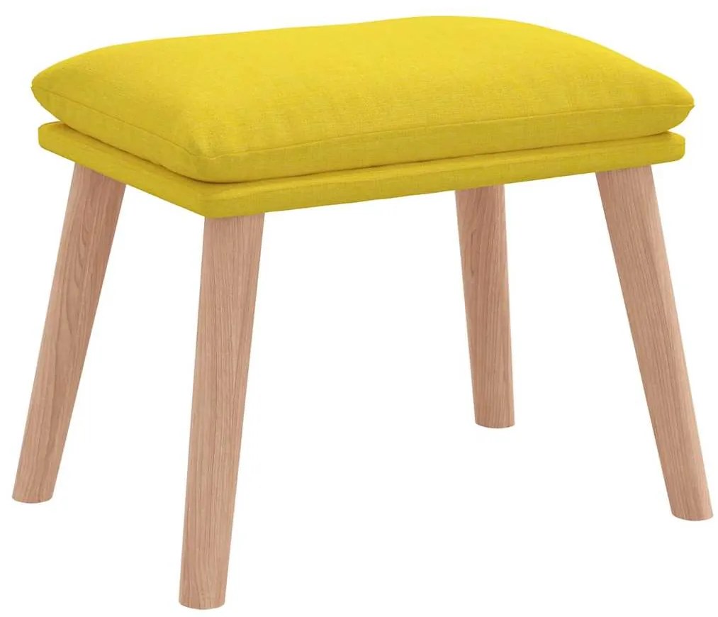 Cadeira de descanso com apoio de pés tecido amarelo-claro