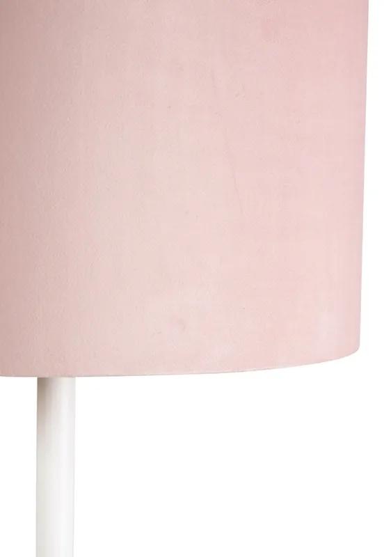 Candeeiro de pé romântico branco com tom rosa 40 cm - Simplo Art Deco,Moderno,Retro