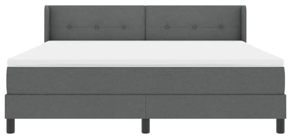 Cama Box com Colchão , Cinza Escuro, 180 x 200 cm, Tecido