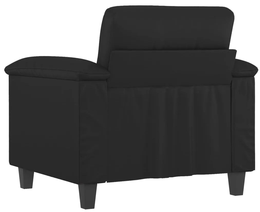 Poltrona couro artificial 60 cm preto