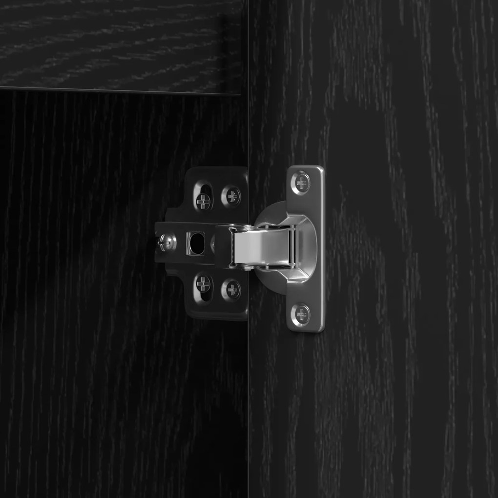 Aparador vidaXL com LED em Carvalho Preto 71x34,5x75 cm em Madeira Eng