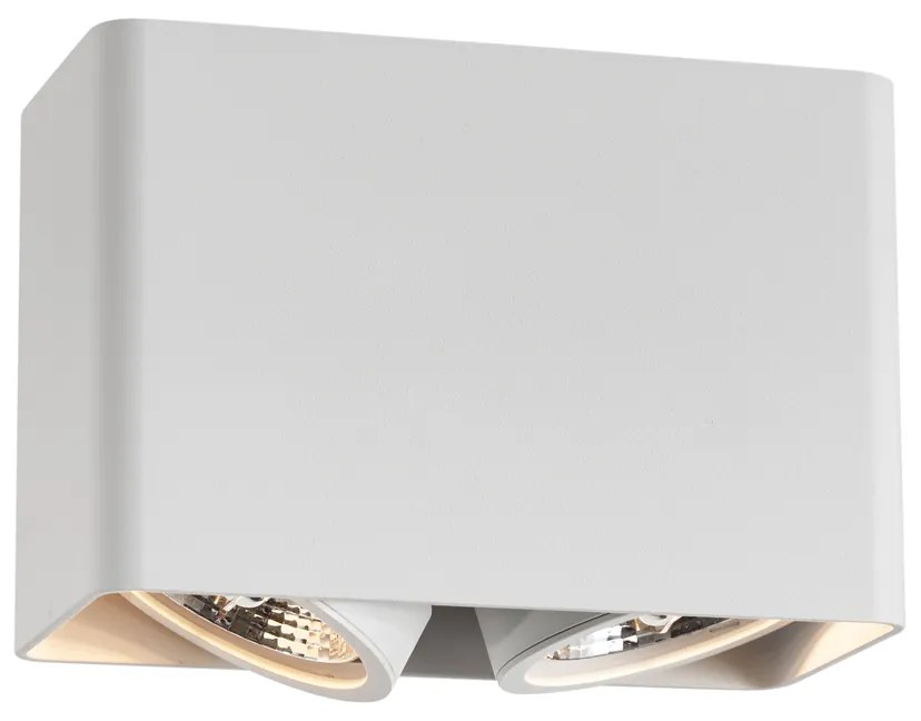 Foco de superfície de design branco GU10 70mm 2-luzes giratório e inclinável - Vox Design