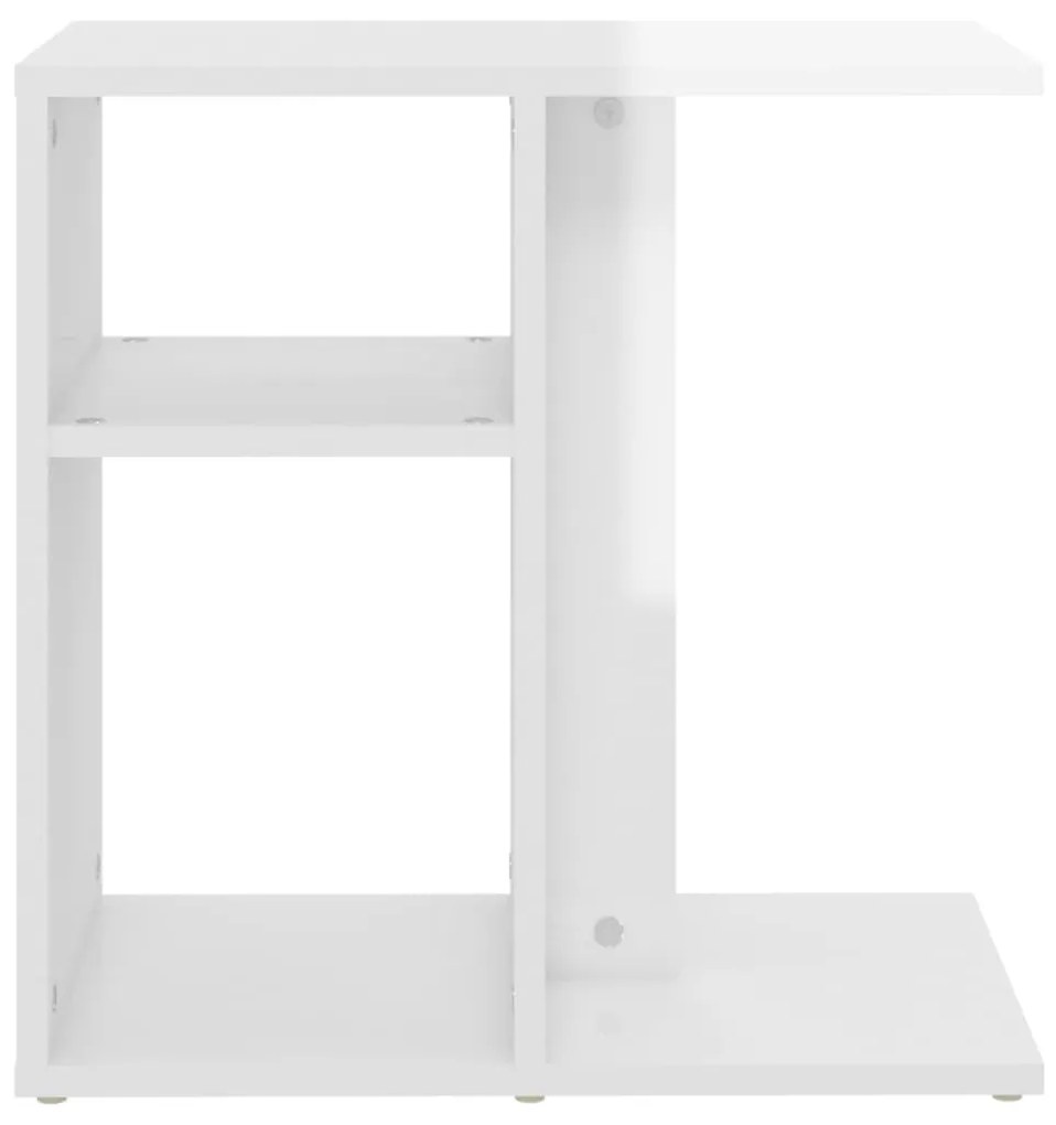 Mesa de apoio 50x30x50 cm contraplacado branco brilhante