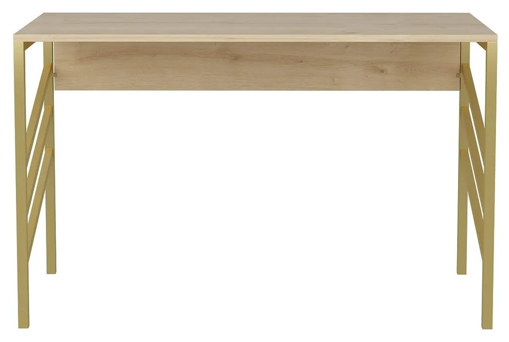 Secretária de Estudo Josephine - Dourado e Carvalho - 120x60x74,8 cm