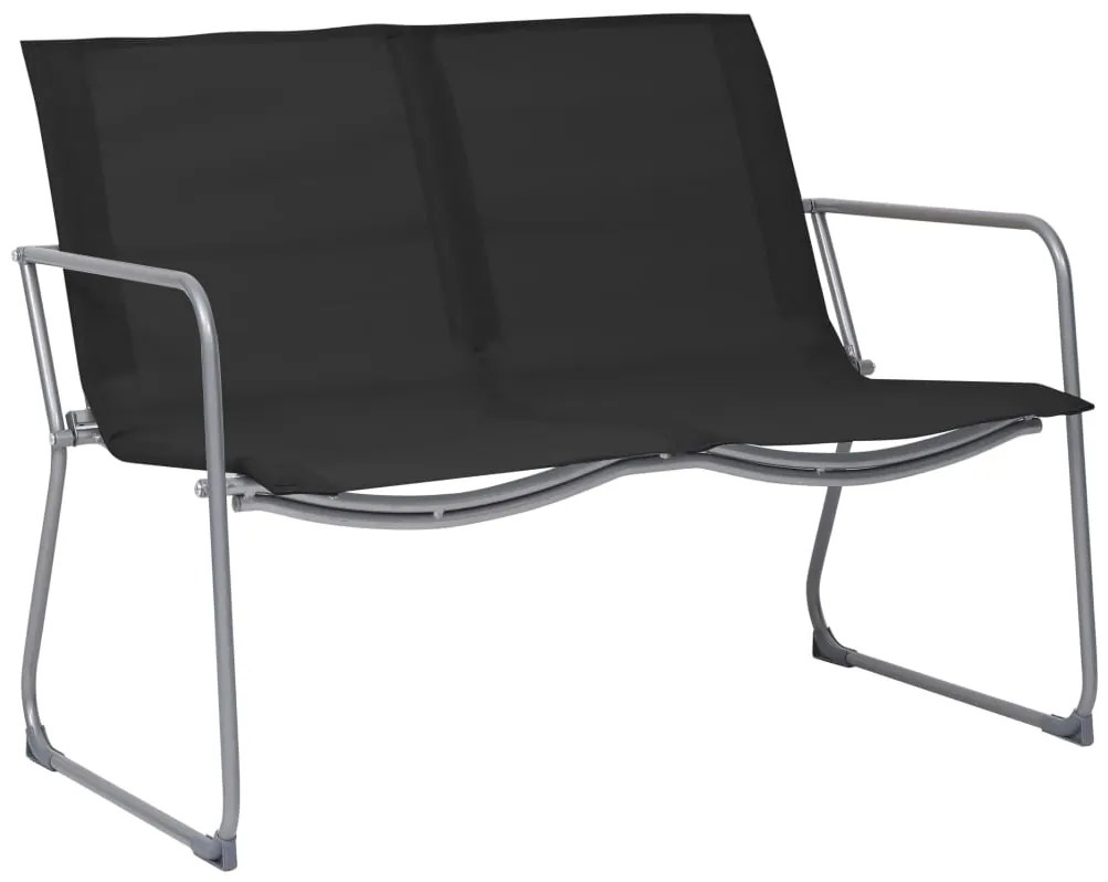 4 pcs conjunto lounge para jardim tecido e aço preto
