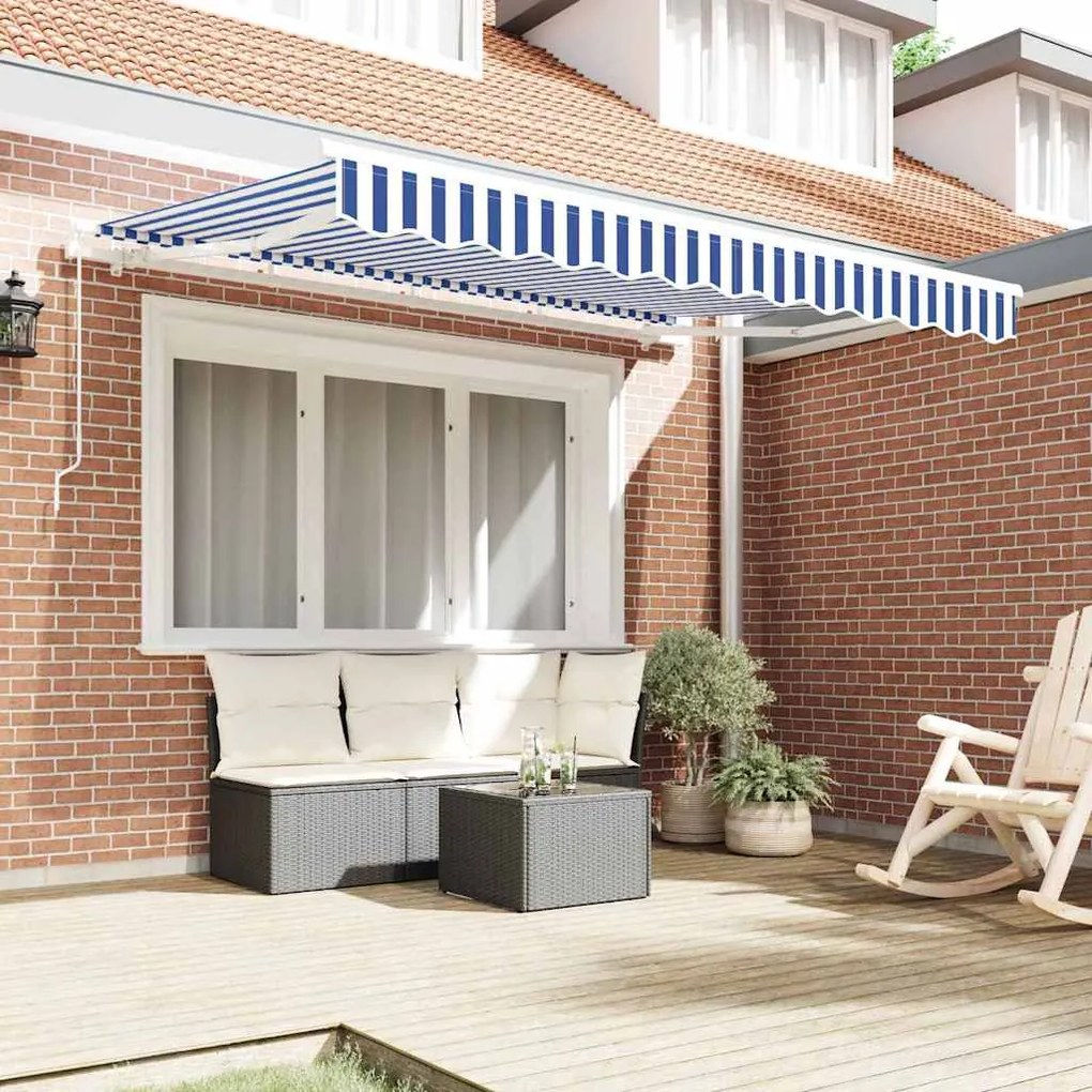 Tecido Substituto para Toldo de 3,5m x 2m Azul e Branco