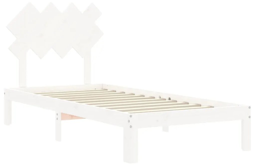 Estrutura de cama com cabeceira 90x200 cm madeira maciça